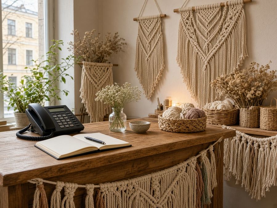 Contact desk at Golden Harbor Atelier in Riga